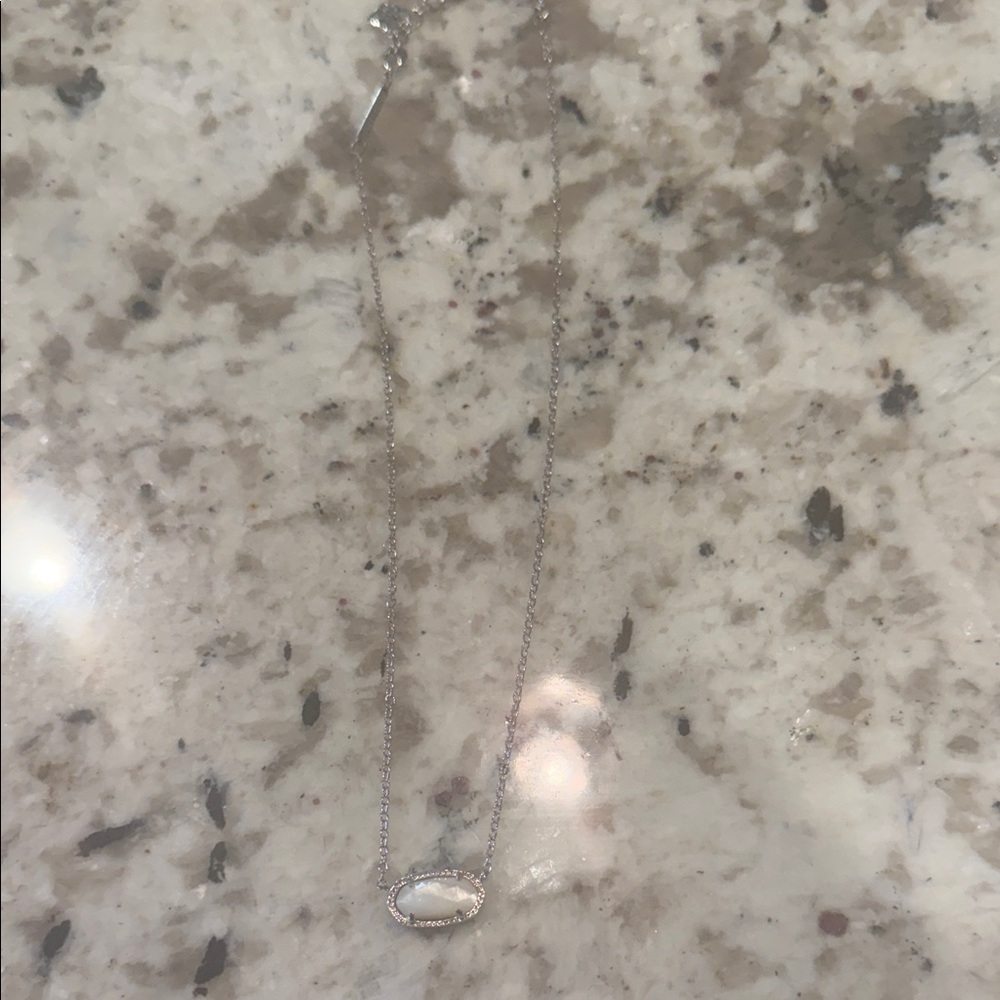 Kendra Scott Silver Necklace with Clear Stone